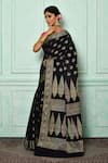 Nazaakat by Samara Singh_Black Banarasi Silk Woven Floral Saree_Online_at_Aza_Fashions