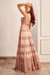 Shop_Asra_Pink Net Embroidered Aari Sweetheart Neck Bridal Lehenga Set _at_Aza_Fashions