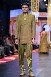 Buy_Asra_Green Raw Silk Embroidered Sequins Coat Style Sherwani Kurta Set _at_Aza_Fashions