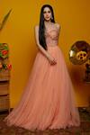 Buy_Asra_Peach Net Embellished Sweetheart Neck Gown_at_Aza_Fashions