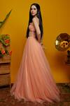 Shop_Asra_Peach Net Embellished Sweetheart Neck Gown_at_Aza_Fashions