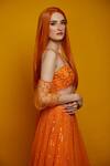 Shop_Asra_Orange Net Embellished Lehenga Set_Online_at_Aza_Fashions