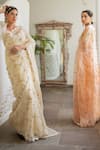 Buy_Aarti Sethia Studio_White Cotton Gota Embroidered Saree With Blouse_Online_at_Aza_Fashions