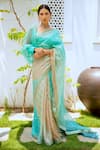Buy_Aarti Sethia Studio_Blue Pure Kota Tussar Silk Embroidery Leheriya Saree With Blouse _at_Aza_Fashions