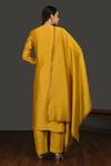 Shop_Onaya_Yellow Chanderi Embroidered Resham Work Round Kurta Set  _at_Aza_Fashions