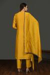 Shop_Onaya_Yellow Chanderi Embroidered Resham Work Round Kurta Set  _Online_at_Aza_Fashions