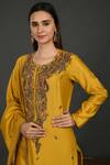 Onaya_Yellow Chanderi Embroidered Resham Work Round Kurta Set  _at_Aza_Fashions