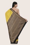 Shop_Nazaakat by Samara Singh_Yellow Pure Banarasi Muga Silk Saree_at_Aza_Fashions