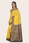 Nazaakat by Samara Singh_Yellow Pure Banarasi Muga Silk Saree_Online_at_Aza_Fashions