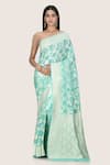 Buy_Nazaakat by Samara Singh_Green Pure Banarasi Handloom Silk Saree_at_Aza_Fashions