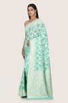Nazaakat by Samara Singh_Green Pure Banarasi Handloom Silk Saree_Online_at_Aza_Fashions