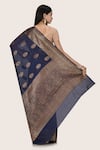 Shop_Nazaakat by Samara Singh_Blue Pure Banarasi Cotton Silk Saree_at_Aza_Fashions