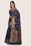 Nazaakat by Samara Singh_Blue Pure Banarasi Cotton Silk Saree_Online_at_Aza_Fashions