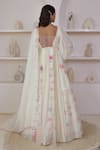 Shop_Amit Sachdeva_Ivory Georgette Printed Floral Sweetheart Neck Panelled Anarkali With Dupatta _at_Aza_Fashions