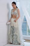 Buy_Amit Sachdeva_Ivory Georgette Printed Sequin Cape Open Embroidered And Gharara Set _at_Aza_Fashions