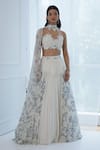 Buy_Amit Sachdeva_Ivory Georgette Embroidery Lace Sweetheart Neck Crop Top And Skirt Set_at_Aza_Fashions