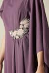 Shop_Aakaar_Purple Silk Tissue Sequins Round Taylor Draped Gown _Online_at_Aza_Fashions