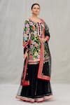 Buy_Asal By Abu Sandeep_Black Net Embroidery Round Kurta Sharara Set _Online_at_Aza_Fashions