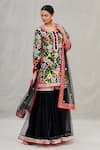 Buy_Asal By Abu Sandeep_Black Net Embroidery Round Kurta Sharara Set _at_Aza_Fashions