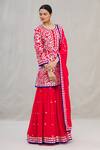 Buy_ASAL by Abu Sandeep_Red Viscose Georgette Embroidery Round Kurta Sharara Set _Online_at_Aza_Fashions