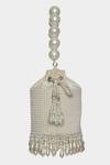 Aanchal Sayal_White Embroidered Zara Tassel Bucket Bag_Online_at_Aza_Fashions