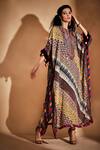 Shop_Gulabo By Abu Sandeep_Multi Color Cotton Ajrakh Print Kaftan_at_Aza_Fashions