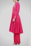 Gulabo by Abu Sandeep_Pink Cotton Embroidered Kalidar Kurta_Online_at_Aza_Fashions