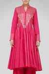 Buy_Gulabo by Abu Sandeep_Pink Cotton Embroidered Kalidar Kurta_Online_at_Aza_Fashions