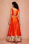 Shop_Gulabo by Abu Sandeep_Orange 100% Pure Chanderi Silk Embroidered Gota Bordered Lehenga  _at_Aza_Fashions