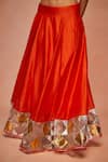 Shop_Gulabo by Abu Sandeep_Orange 100% Pure Chanderi Silk Embroidered Gota Bordered Lehenga  _Online_at_Aza_Fashions