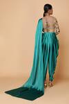 Shop_Neeta Lulla_Green Pre-draped Dhoti Pant Saree With Blouse _at_Aza_Fashions