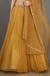 Asaga Yellow Organza, Satin, Linen Sweetheart Neck Embroidered Lehenga Set at Aza Fashions Asaga_Yellow Organza, Satin, Linen Sweetheart Neck Embroidered Lehenga Set _at_Aza_Fashions