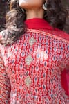 Shop_Basanti - Kapde Aur Koffee_Red Georgette Embroidery Round Peplum Kurta Sharara Set _Online_at_Aza_Fashions