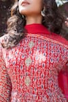 Shop_Basanti - Kapde Aur Koffee_Red Chinnon Printed And Embroidered Round Neck Peplum Kurta Sharara Set _Online_at_Aza_Fashions