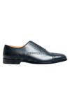 Shop_Dmodot_Black Leather Handcrafted Brogue Oxfords_Online_at_Aza_Fashions