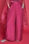 Buy_Jade by Monica and Karishma_Pink Organza Round Cape And Pant Set  _Online_at_Aza_Fashions