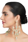 Shop_Auraa Trends_Gold Plated Kundan Polki Drop Earrings _at_Aza_Fashions