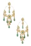 Buy_Auraa Trends_Gold Plated Kundan Polki Drop Earrings _at_Aza_Fashions