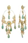 Auraa Trends_Gold Plated Kundan Polki Drop Earrings _at_Aza_Fashions