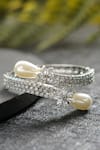 Auraa Trends_Silver Plated Pearls, Diamonds Stone Studded Bracelet _Online_at_Aza_Fashions