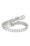 Shop_Auraa Trends_Silver Plated Pearls, Diamonds Stone Studded Bracelet _Online_at_Aza_Fashions