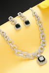 Buy_Auraa Trends_Silver Plated Imitation Diamonds Stone Studded Chain Necklace Set _Online_at_Aza_Fashions