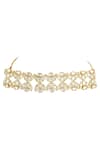 Auraa Trends_Gold Plated Pearls, Diamonds Kundan Choker Necklace Set _Online_at_Aza_Fashions