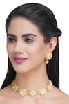 Buy_Auraa Trends_Gold Plated Diamonds, Stones Floral Motif Necklace Set _Online_at_Aza_Fashions