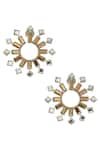 Buy_Auraa Trends_Gold Plated Diamonds, Stones Kundan Polki Earrings _at_Aza_Fashions