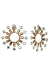 Auraa Trends_Gold Plated Diamonds, Stones Kundan Polki Earrings _Online_at_Aza_Fashions