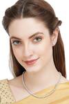 Shop Auraa Trends Silver Plated Imitation Diamonds Stone Embellished Necklace Set at Aza Fashions Shop_Auraa Trends_Silver Plated Imitation Diamonds Stone Embellished Necklace Set _at_Aza_Fashions