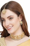 Shop Auraa Trends Gold Plated Pearls, Diamonds Kundan Necklace Set at Aza Fashions Shop_Auraa Trends_Gold Plated Pearls, Diamonds Kundan Necklace Set _at_Aza_Fashions