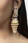 Shop_Auraa Trends_Green Pearls, Diamonds Kundan Jhumkas _at_Aza_Fashions