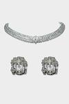 Buy_Auraa Trends_White Zari Zircon Choker Set _at_Aza_Fashions